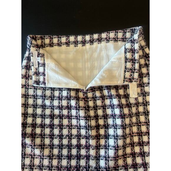 MAISON D'AMELIE TWEED STRAIGHT PLAID MINI SKIRT FRONT POCKETS SIZE 6 - Picture 6 of 9
